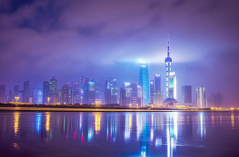 下雨时的上海陆家嘴摩天大楼全景,高清,摄影图,摄影图片,图片大全,摄影图免费下载